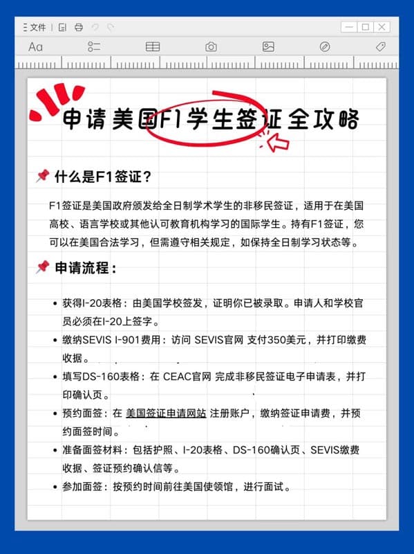 美國F1學生簽證全攻略